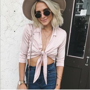rRiver Island Satin Tie Crop
